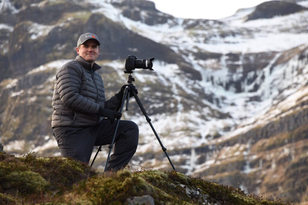 Jim Harmer doing landscape photography in Iceland